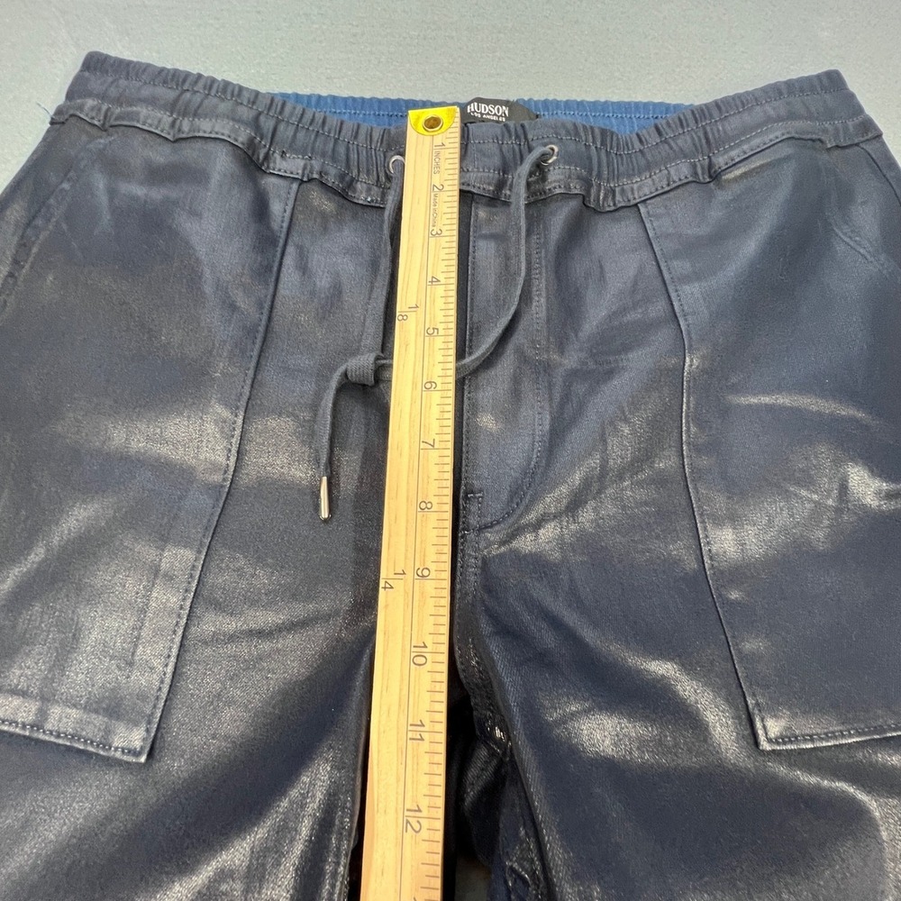 Hudson Blue Coated Ankle Zip Drawstring Jogger Pants Women Large - Picture 8 of 9
